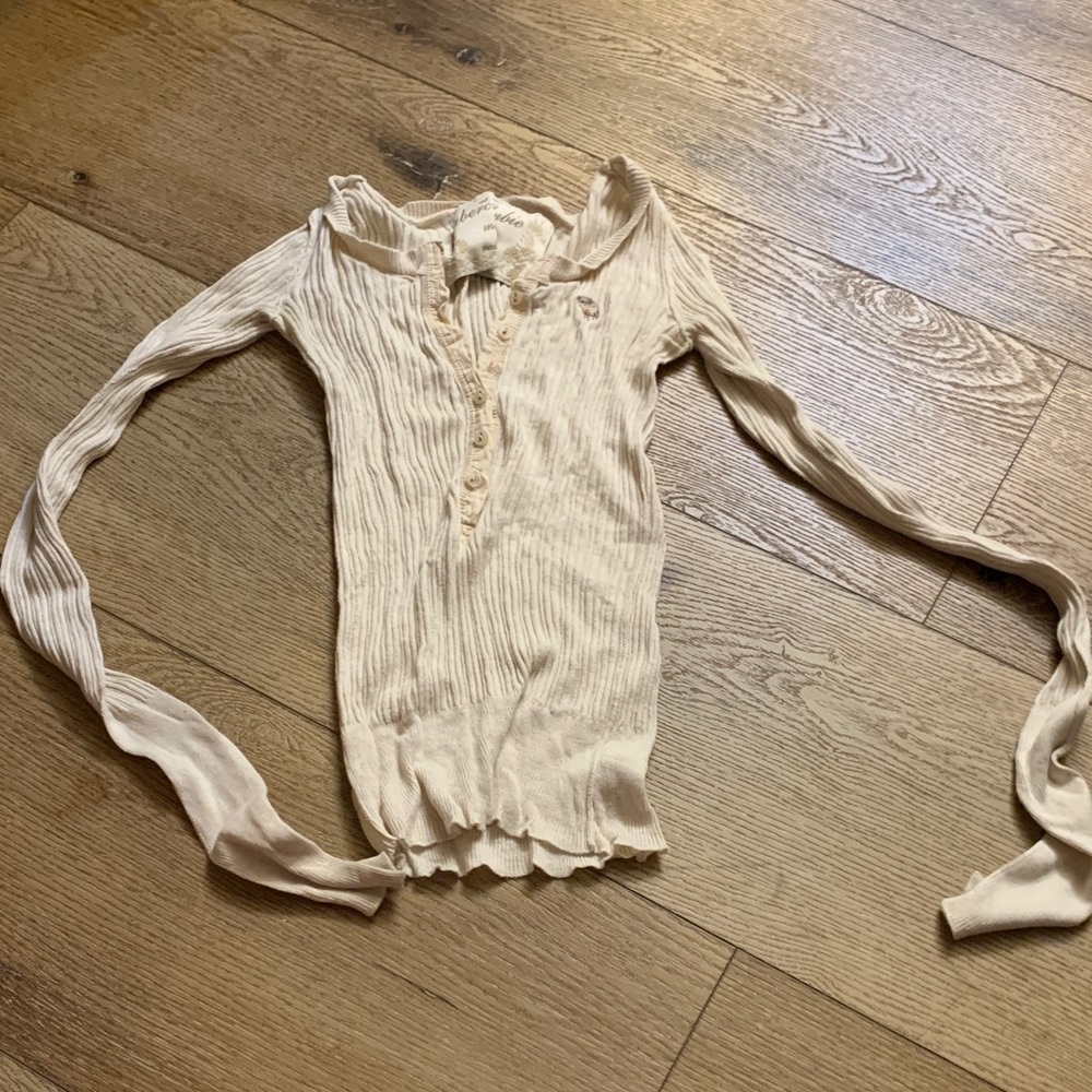 Abercrombie & Fitch Cream Ribbed Knitwear